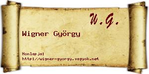 Wigner György névjegykártya